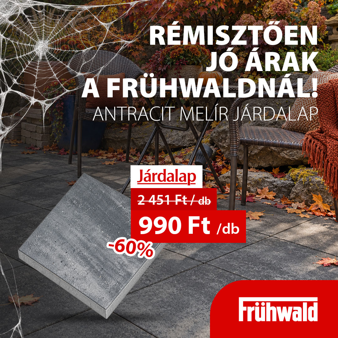 Antracit melír járdalap Halloween-akciós grafika