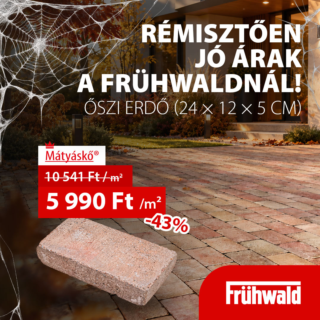 Mátyáskő – Őszi erdő térkő Halloween-akciós grafika